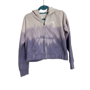 Abercrombie Fitch Hoodie Girls Size 13/14 Purple Ombre Full Zip Jacket Casual